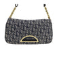 Christian Dior Trotter Handbag Navy Canvas #BO876