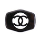 CHANEL CC Logos Pin Brooch Black Plastic 97 P #CJ485