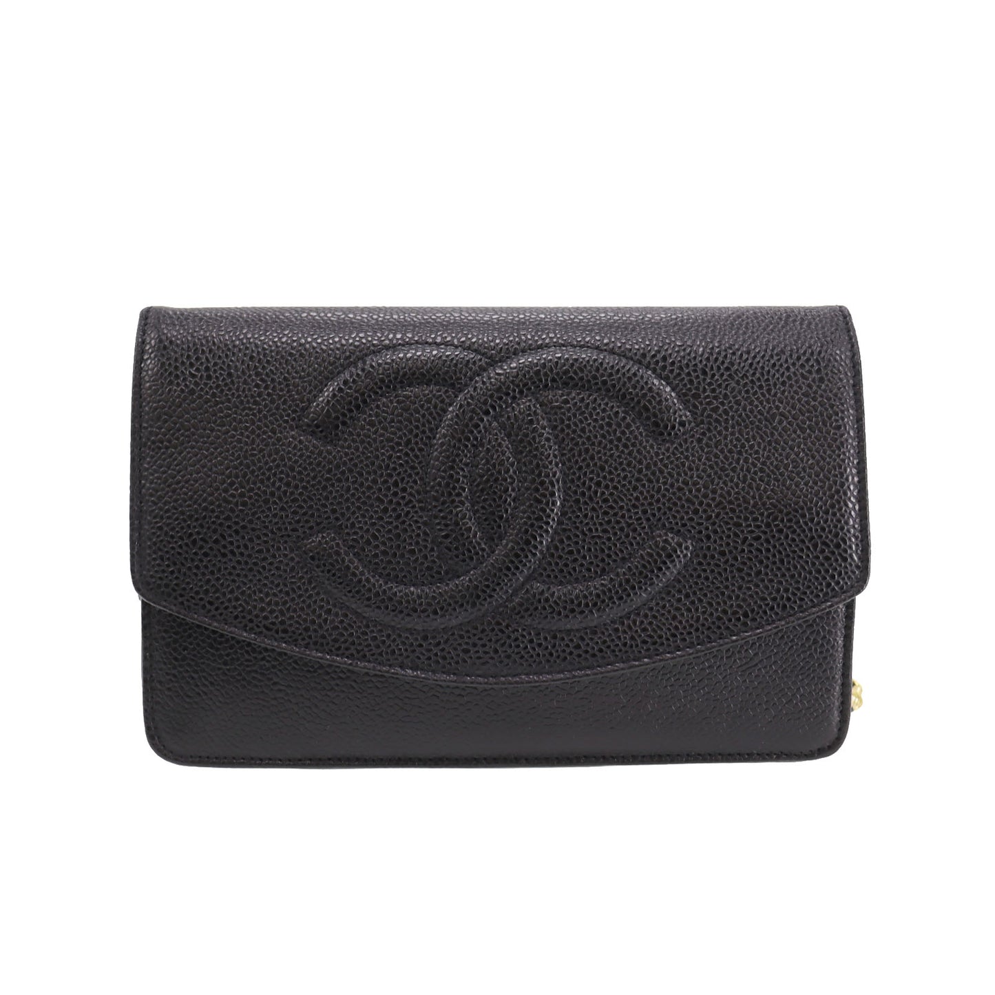 CHANEL Wallet Shoulder Bag Caviar Skin Leather #CG505