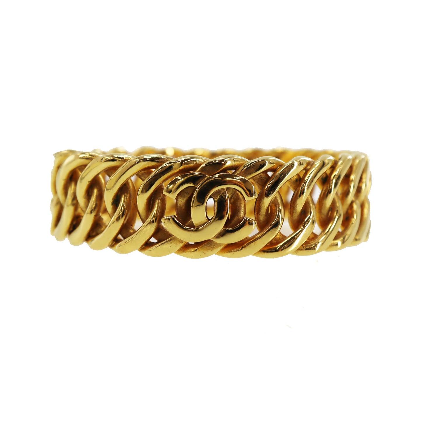 CHANEL CC Logos Chain Bracelet Gold Plated #CD416