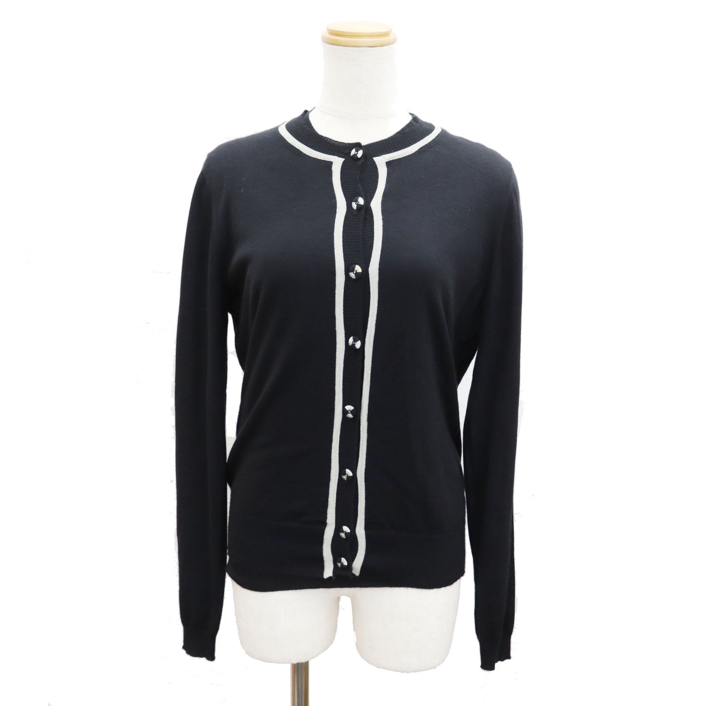 FENDI Cardigan Tops Ensemble 2 Set Balck Cashmere Silk #AH569