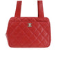 CHANEL CC Handbag Red Caviar Skin Leather #CD84