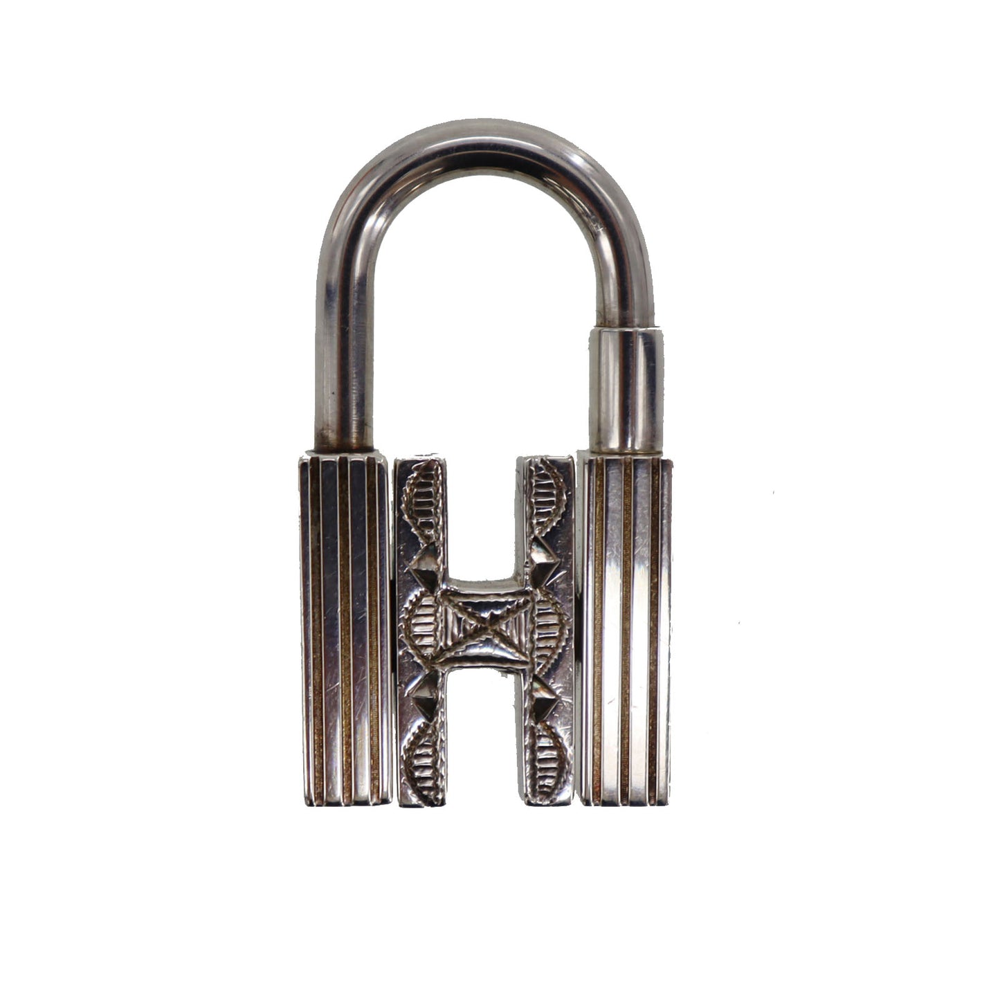 HERMÈS H Motif Top Charm Cadena Padlock Silver #CJ800