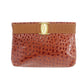 Salvatore Ferragamo 2way Clutch Shoulder Bag Brown Embossed Leather #AG164