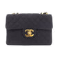 CHANEL Big Matelasse Shoulder Bag Black Cotton #CF840