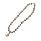 CHANEL Logo Used Chain Necklace Rhinestone Gold 96A #CJ813