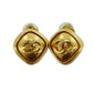 CHANEL CC Logos Rhombus Earrings 97A Gold Clip-On #AH135