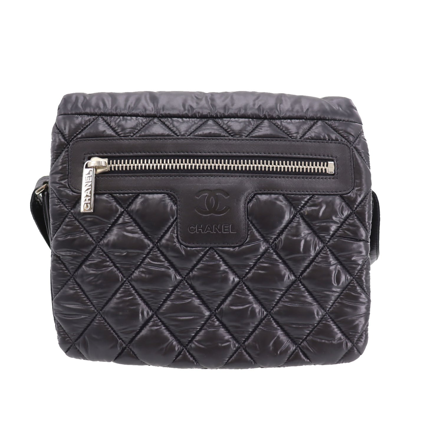 CHANEL Quilted Coco Cocoon Shoulder Bag Nylon Black #CK98