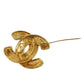 CHANEL CC Matelasse Pin Brooch Gold Plated France 1153 #CG854