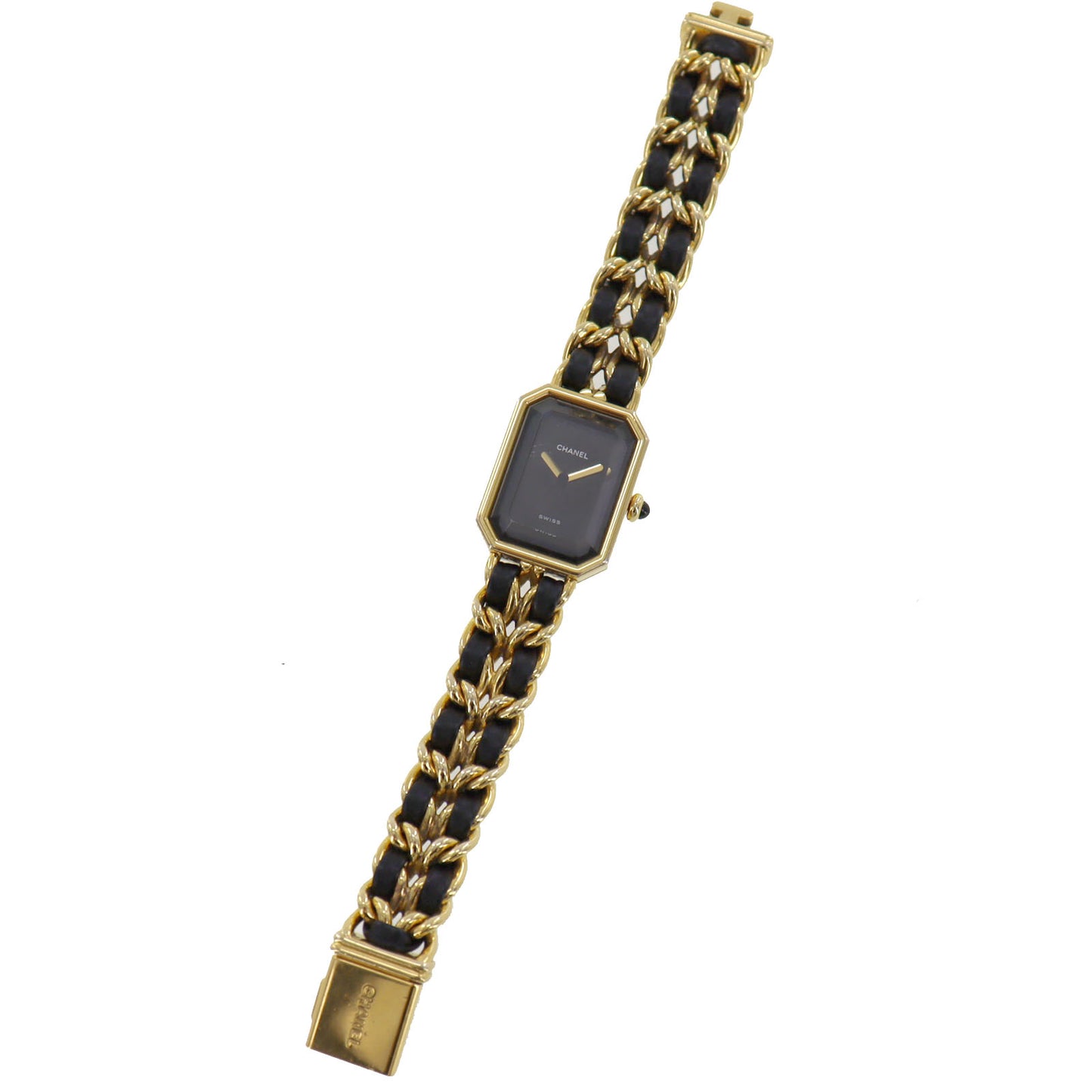 CHANEL Premiere Discontinued Wristwatches M Gold Black Quartz #BQ209