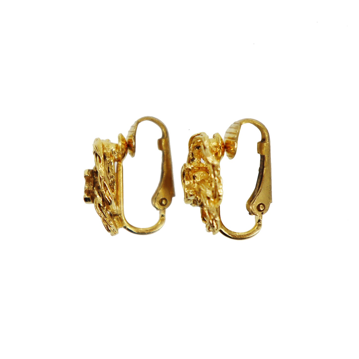 CHANEL CC Logos Earrings Gold Clip-On #CG516