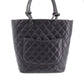 CHANEL Cambon Line Tote Handbag Black Leather #CG629