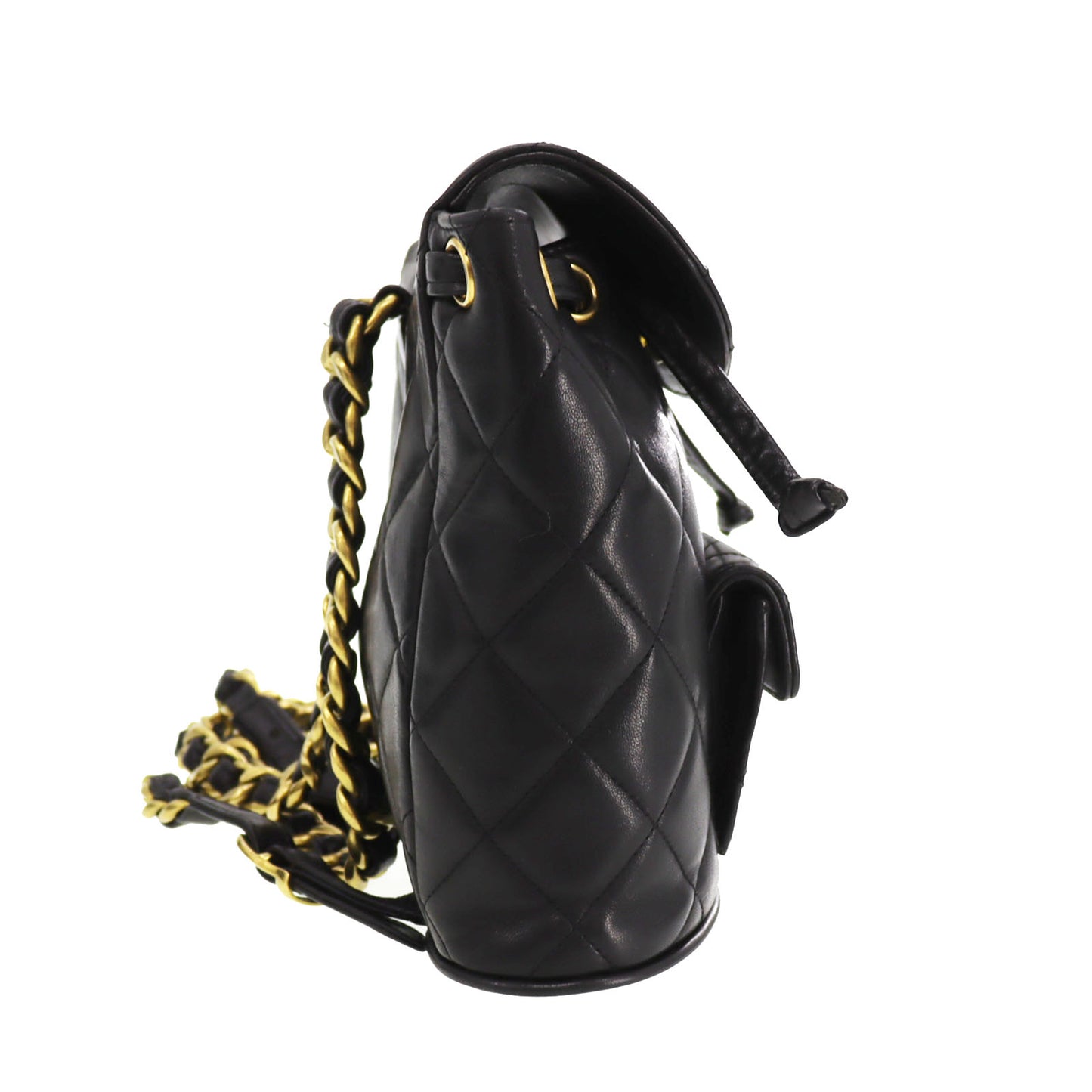 CHANEL Matelasse Chain Backpack Black Lambskin #CK540