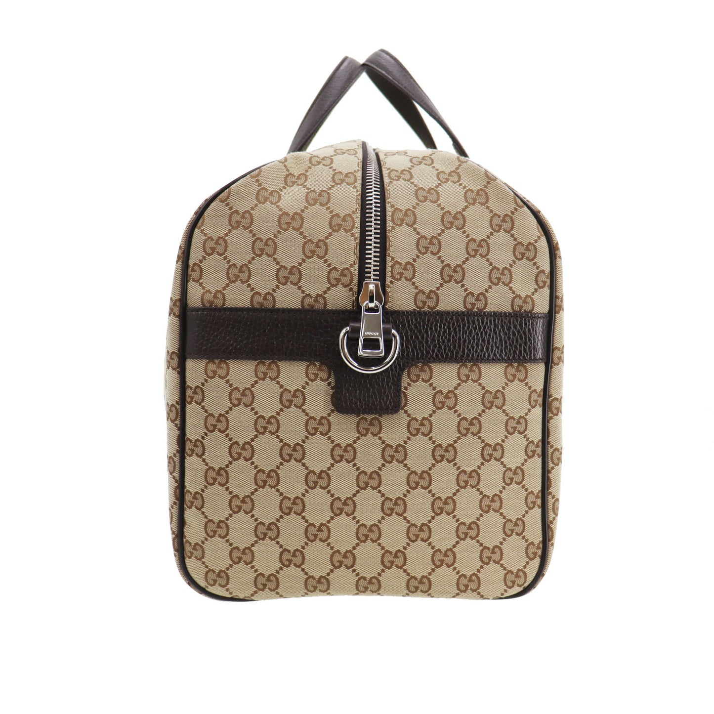 GUCCI Original GG Canvas Handbag Travel Bag Brown #CD787