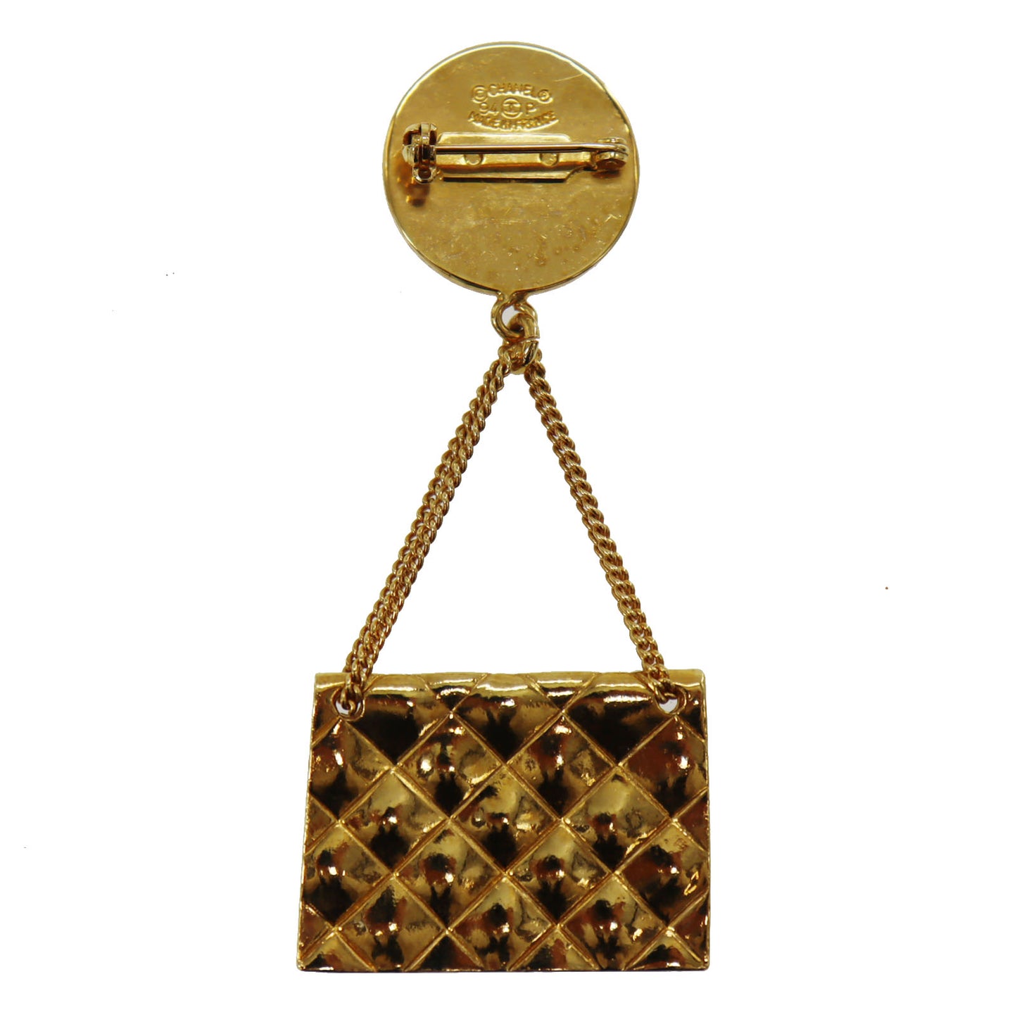 CHANEL Medallion Swing Bag Pin Brooch Gold Plated 94 P #CM14