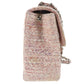 CHANEL Matelasse Used Shoulder Bag Crossbody Pink Tweed Canvas #BN932