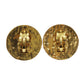 CHANEL CC Logos Round Gold Clip-On Circle Earrings 2853 #BR163