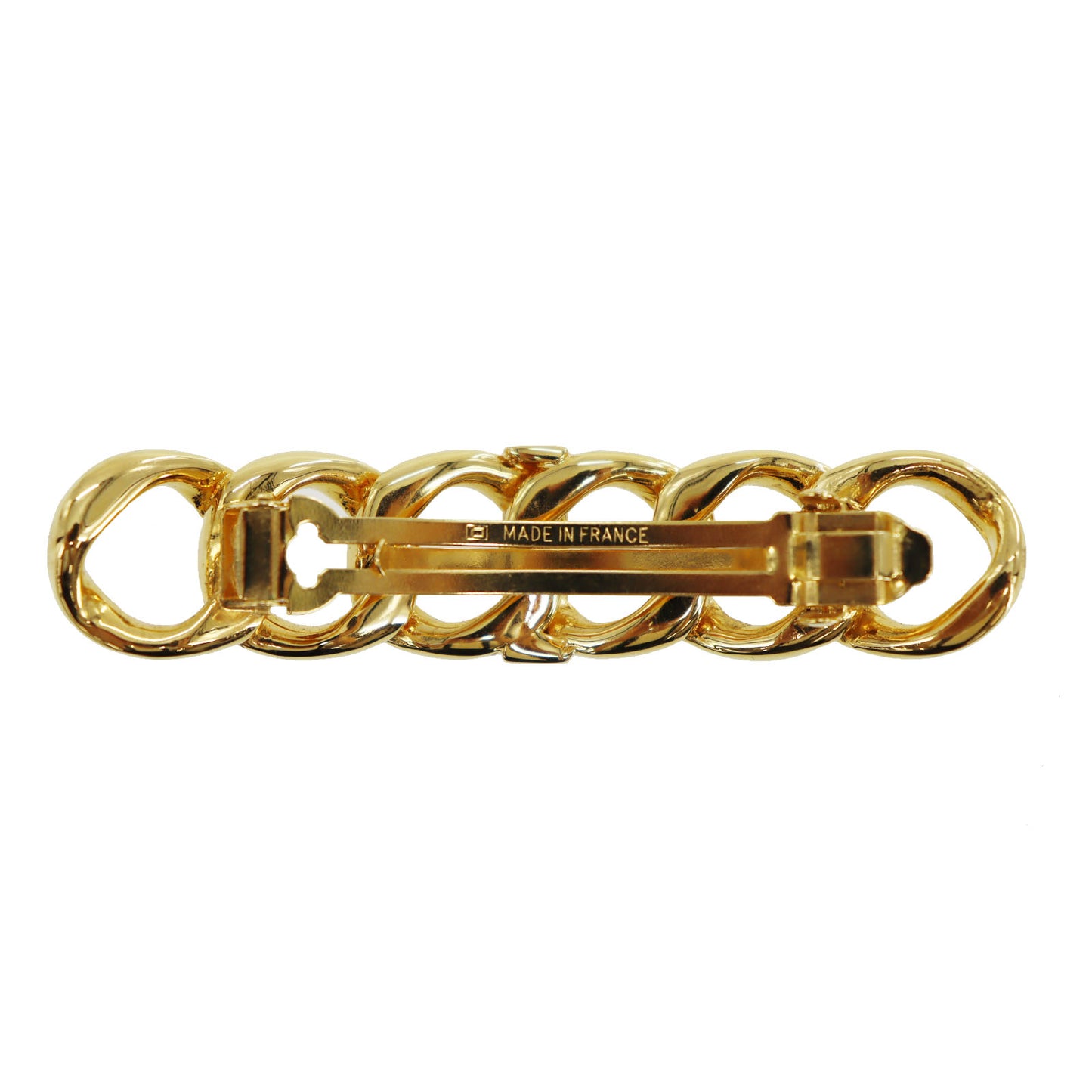 CHANEL Logos Barrette Hair Clip Gold 99P #CJ861