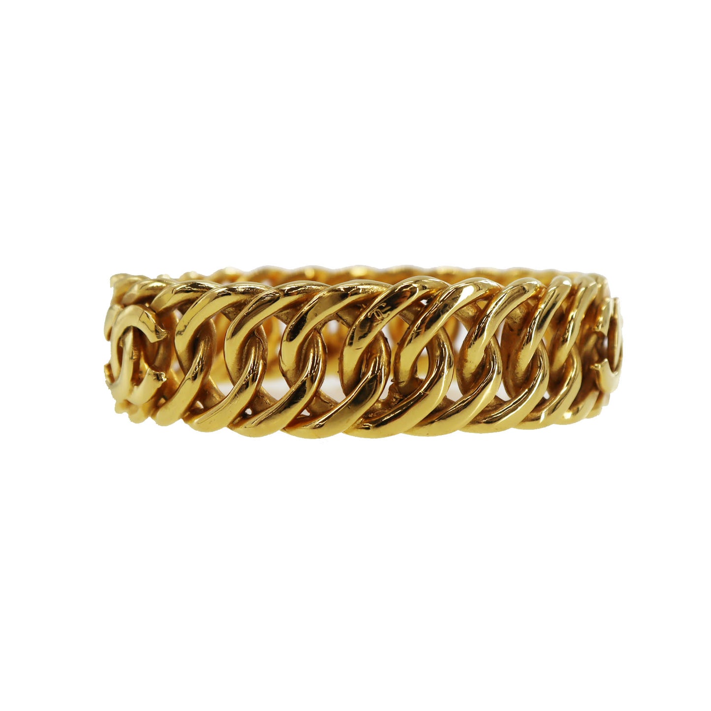 CHANEL CC Logos Chain Bracelet Gold Plated #CD416