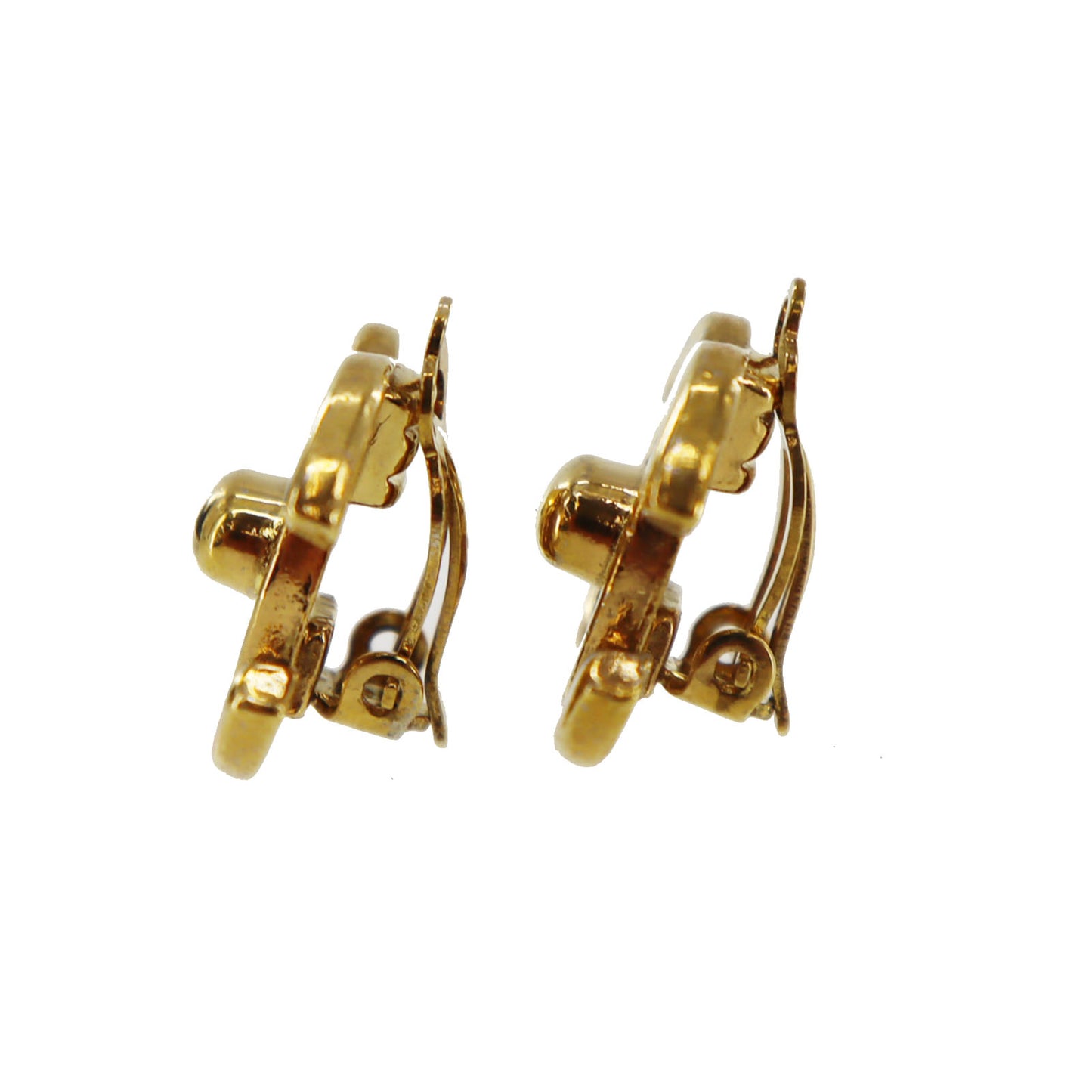 CHANEL CC Turn-lock Earrings Gold Clip-On 96 P #AH690