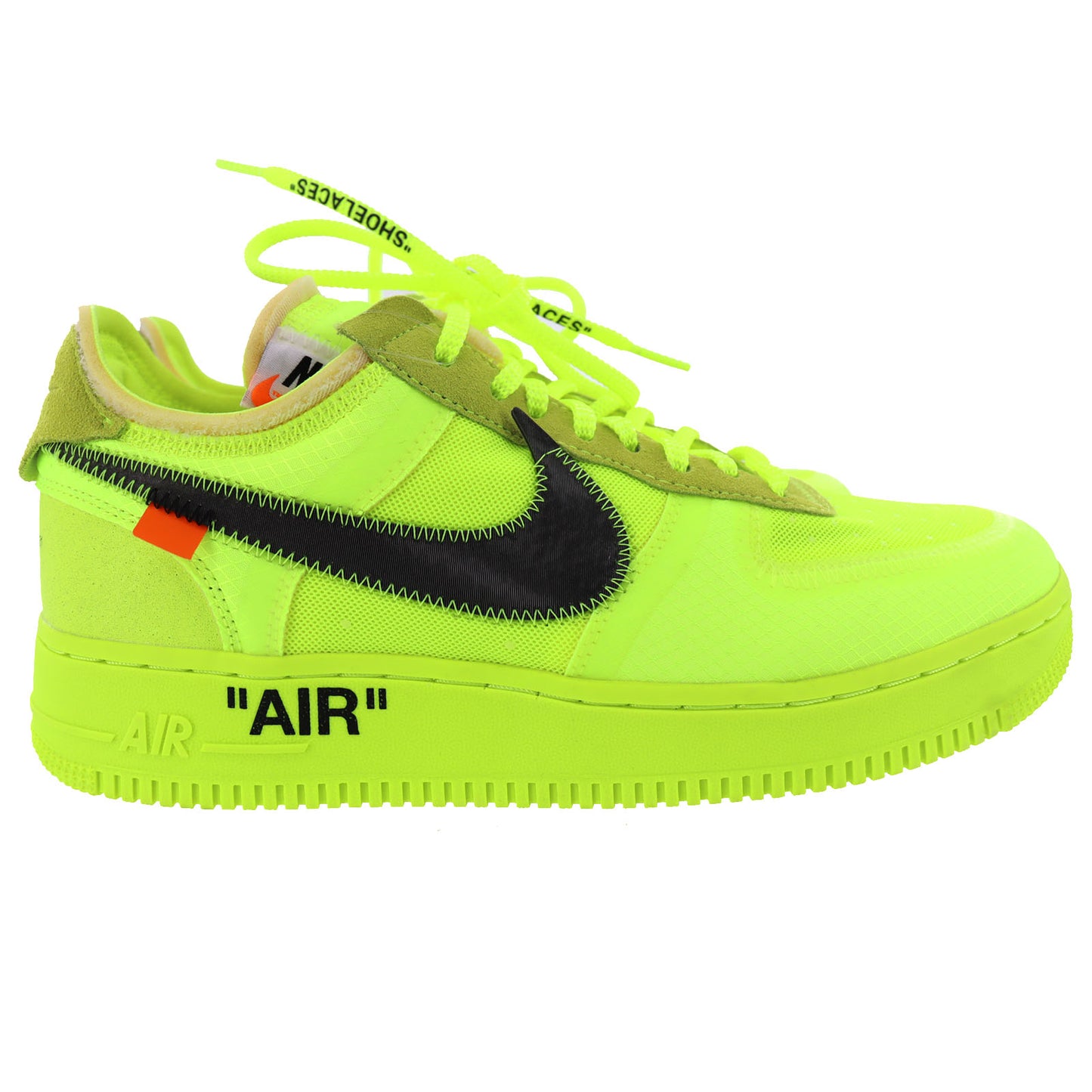 Nike Air Force 1 Low Lace Up Shoes Sneakers Volt Size 10 Fluorescent Green AE997