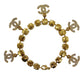 CHANEL CC Logos Rhinestone Bracelet Gold Plated 96 P #CS460