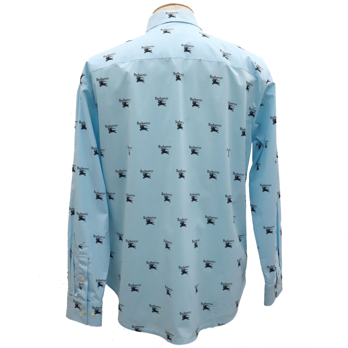 Burberry Logos Tops Shirt Light Blue Cotton Polyurethane #AG852