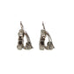 CHANEL CC Logos Rhinestone Earrings Silver Clip-On 05 V #CK780