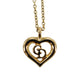 Christian Dior CD Logo Chain Heart Necklace Gold-Plated #CB75