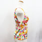 Christian Dior Flower Pattern Sleeveless Tops White Size 36 #AH568