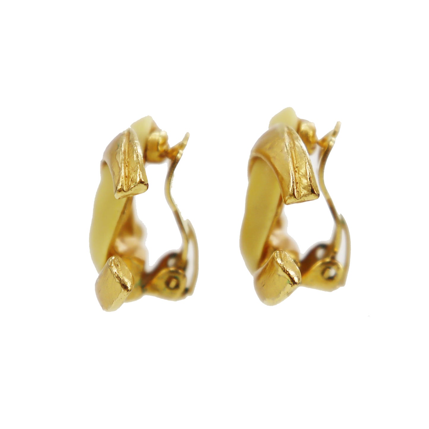 CHANEL CC Logos Earrings Gold Clip-On 00 T #CG541