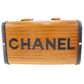 CHANEL Logos Wood Vanity Handbag Box Brown #AH24