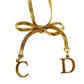 Christian Dior CD Logo Ribbon Choker Nekclace Gold #CR406