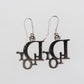 Christian Dior Logos Rhinestones Hook Pierced Earrings Silver Plated #EH4