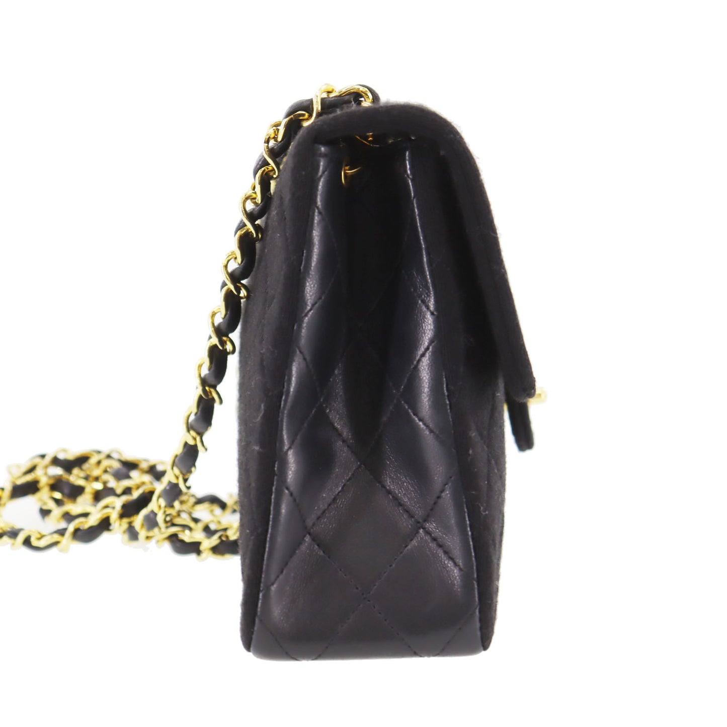 CHANEL Matelasse Shoulder Bag Crossbody Black Cotton #CK175