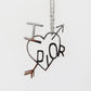 Christian Dior Logo Heart Chain Necklace Silver #CX518