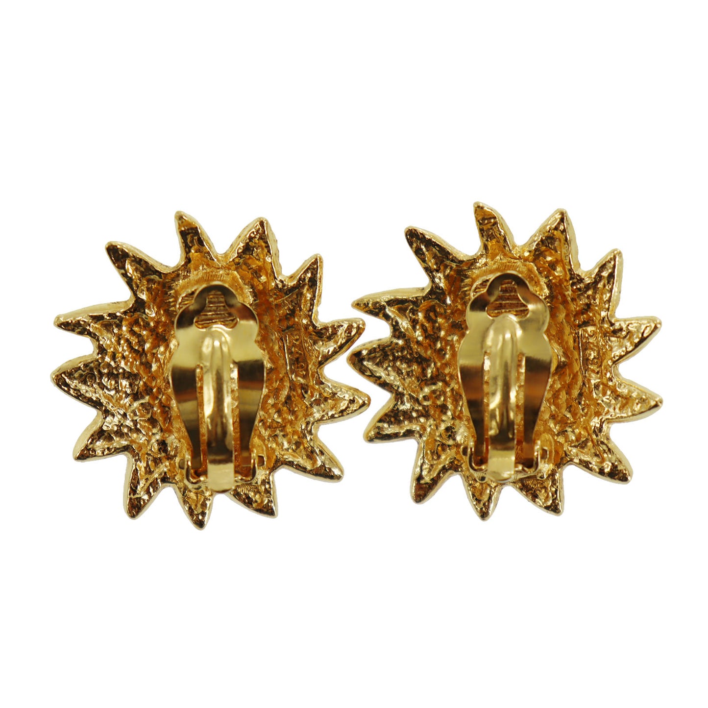 CHANEL Lion Motif Earrings 24 92 Gold Clip-On #CD564