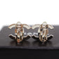 CHANEL CC Logos Earrings Silver Clip-On 98 P #CG63