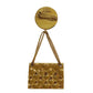 CHANEL CC Logo Used Matelasse Swing Pin Brooch Gold Plated 26 Vintage #BX144 S