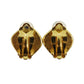 CHANEL CC Logos Rhombus Earrings 97A Gold Clip-On #AH135