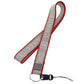 CHANEL Logo Neck Strap Gray Red Nylon Canvas #AG131