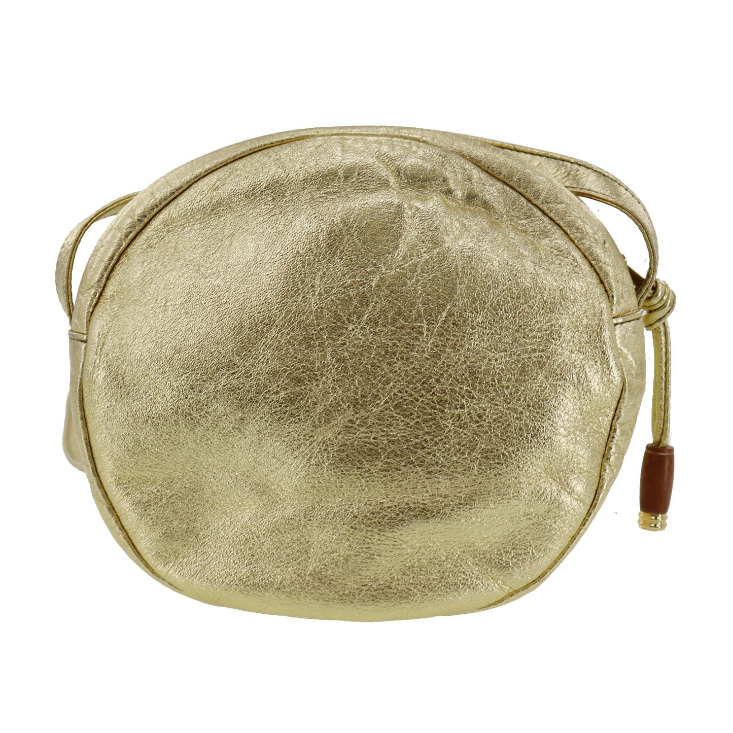 LOEWE Logos Shoulder Bag Gold Leather #AH517