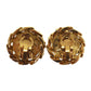 CHANEL CC Logos Earrings Gold Clip-On 2 3 #CH872