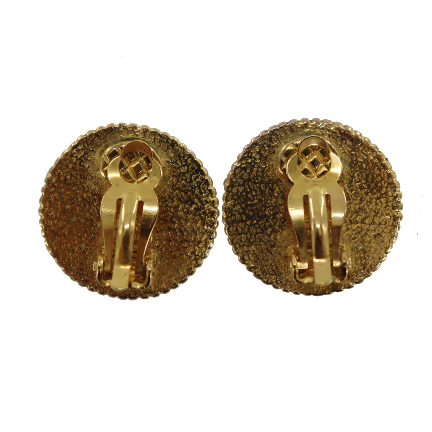 CHANEL CC Logos Gold Clip-On Circle 97A Earrings #BS583