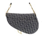 Christian Dior Trotter Saddle Shoulder Handbag Navy Canvas #EB344