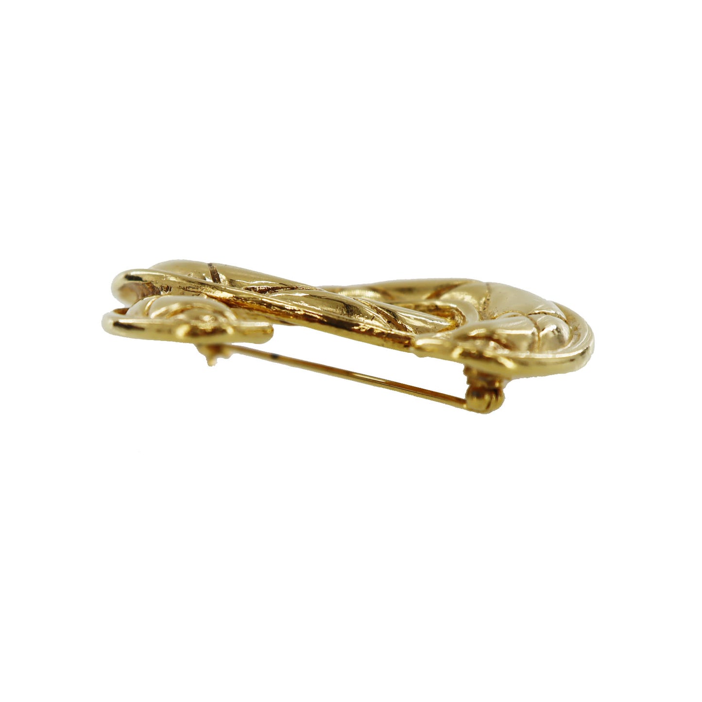 CHANEL CC Logos Matelasse Pin Brooch Gold Plated 1152 #AG212