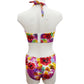 CHANEL Swimwear Flower Bikini Multicolor Nylon Spandex Size 38 #AG358