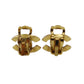 CHANEL CC Logos Earrings Gold Clip-On Vintage 99 A #CF30