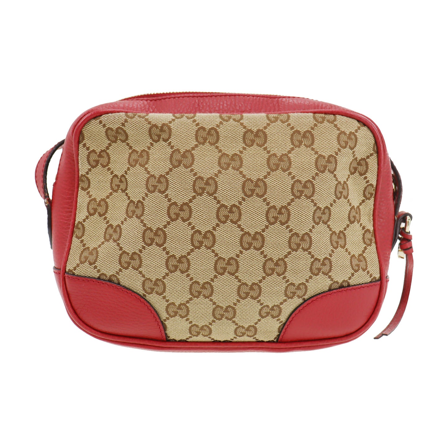 GUCCI Original GG Canvas Crossbody Shoulder Bag Brown Red #CO293