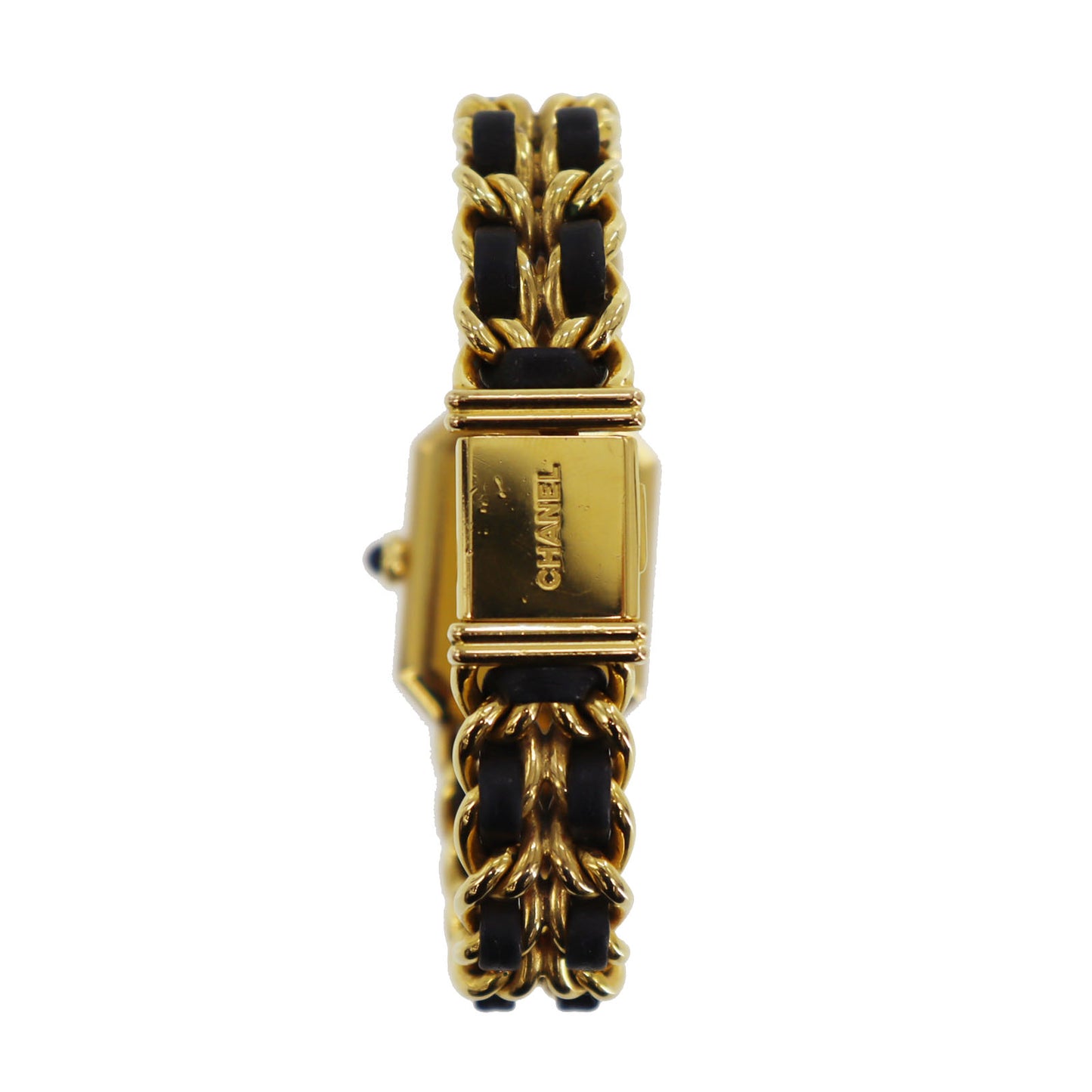 CHANEL Premiere Discontinued Wristwatches M Gold Black Quartz #CL79